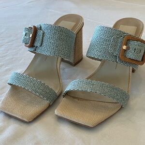 Dolce Vita Blue and Tan Heeled Sandals